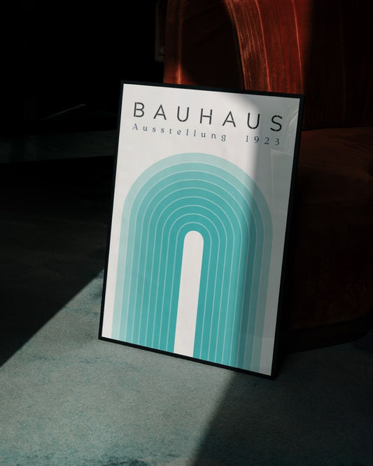 Bauhaus Poster – Elegant Design in Beige en Groen Blauw