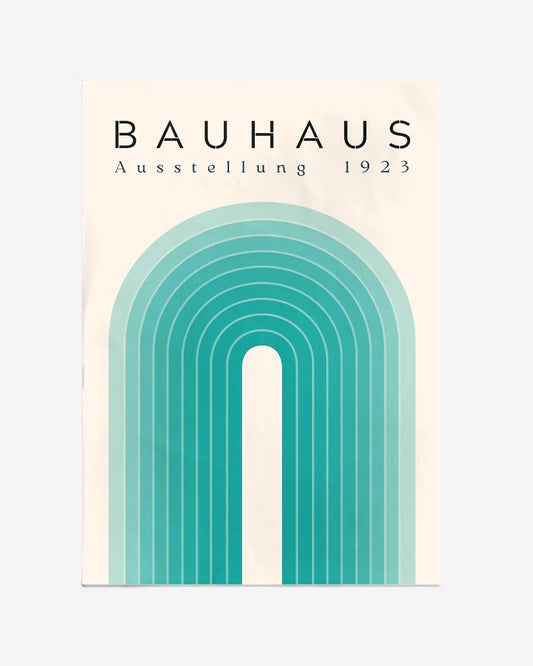 Bauhaus Poster – Elegant Design in Beige en Groen Blauw