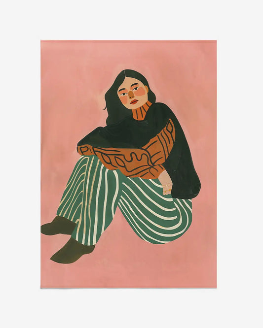 Vrouw in groen-wit gestreepte broek - Henri Matisse