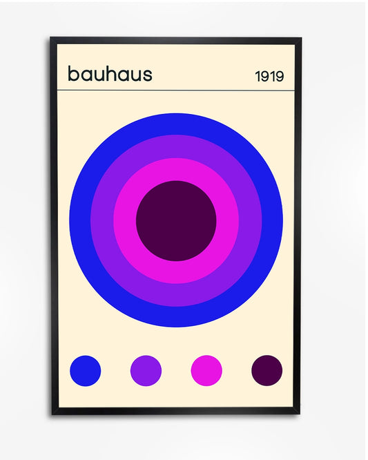 Bauhaus Vectorposter - Gedurfd en Minimalistisch Circulair Ontwerp