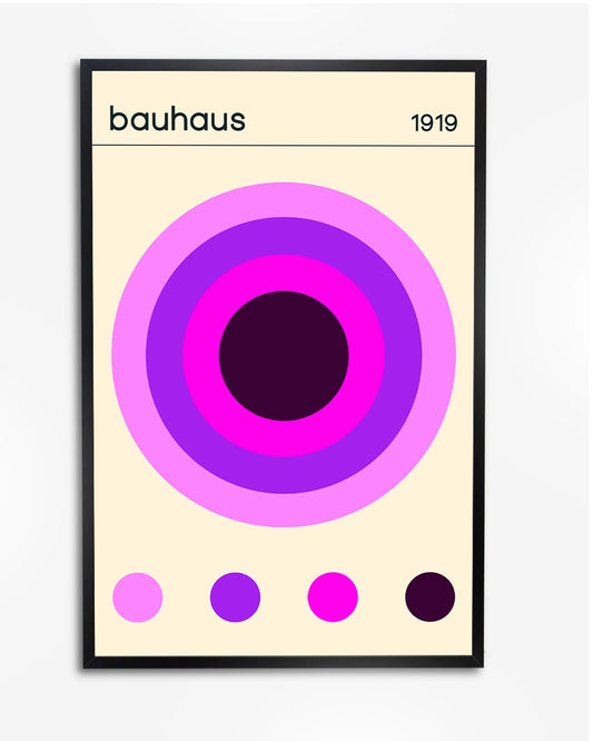 Bauhaus Platte Design Poster - Gedurfde Cirkelillustratie en Geometrische Vormen