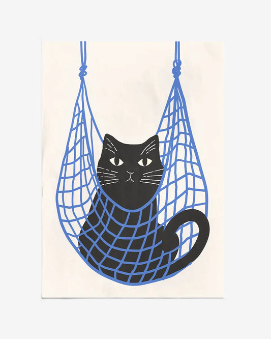 Zwarte kat - Line Art - Minimalistisch