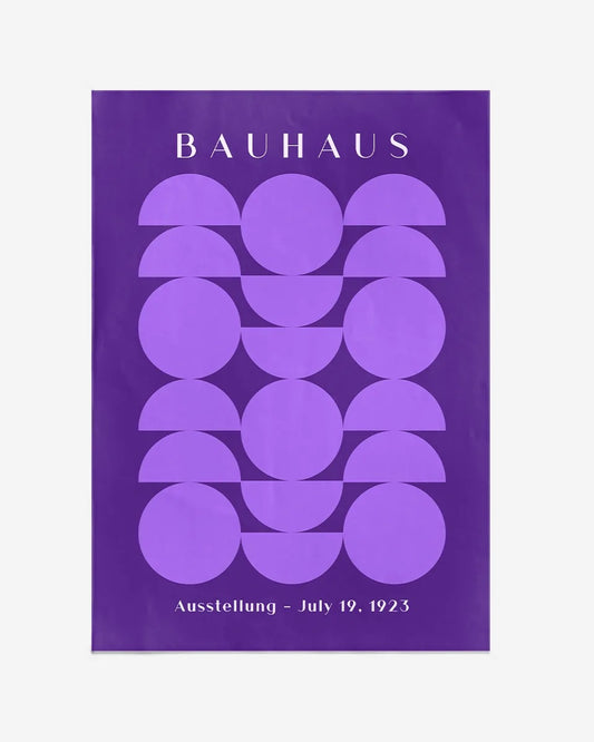 Bauhaus Poster – Geometrische Cirkelillustratie in Paars