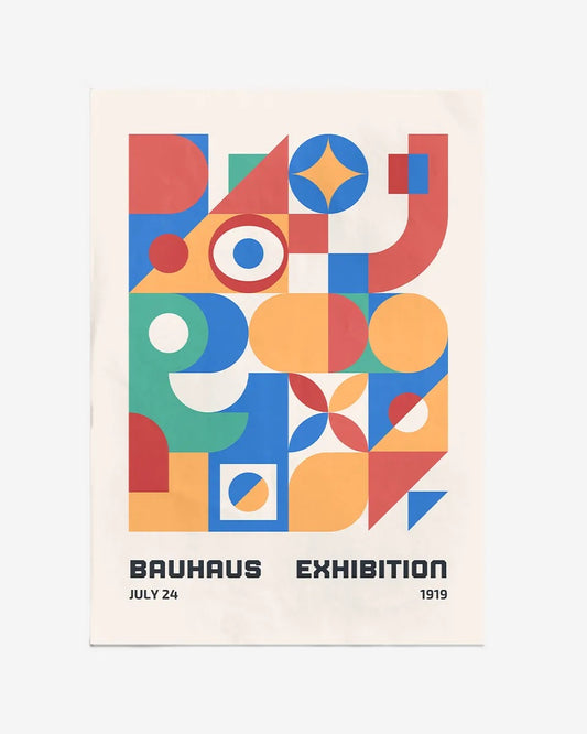 Bauhaus Tentoonstellingsposter – Geometrisch en Kleurrijk Design