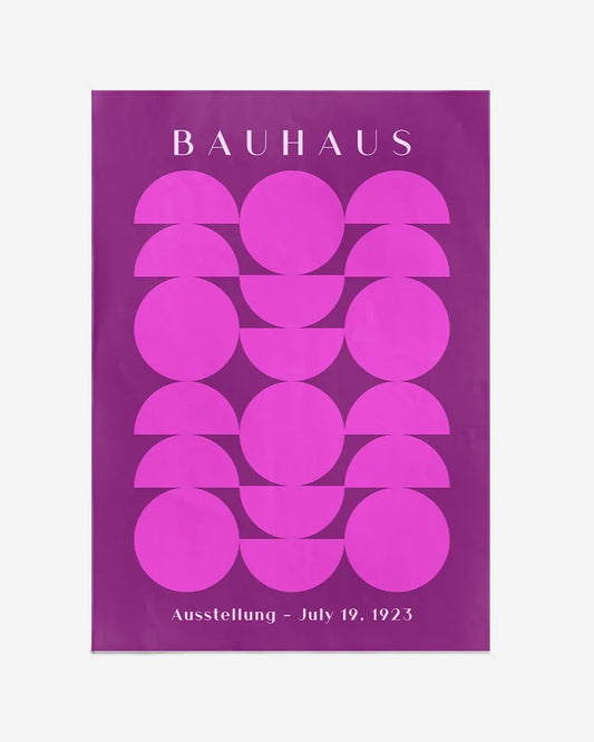 Minimalistische Bauhaus Museum Show Poster – Geometrisch Design met Typografie