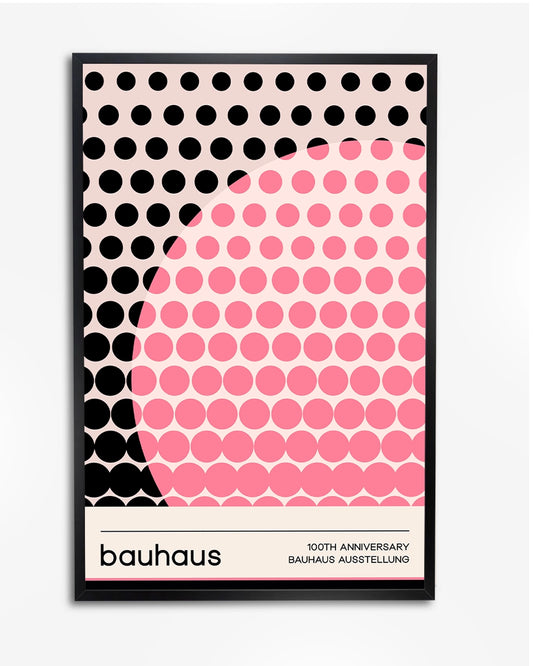 Poster "Bauhaus 20th Anniversary" - Minimalistisch Stippenpatroon