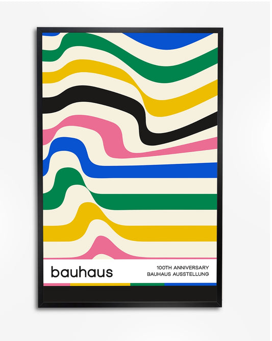 Poster "Bauhaus Celebration" - Kleurrijke Horizontale Strepen