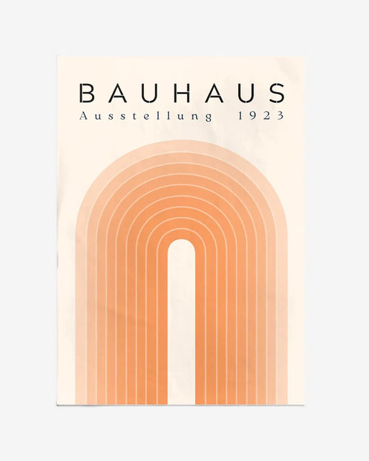 Bauhaus Poster "Great and Many of Them" – Minimalistisch Design met Perzikkleurige Boog