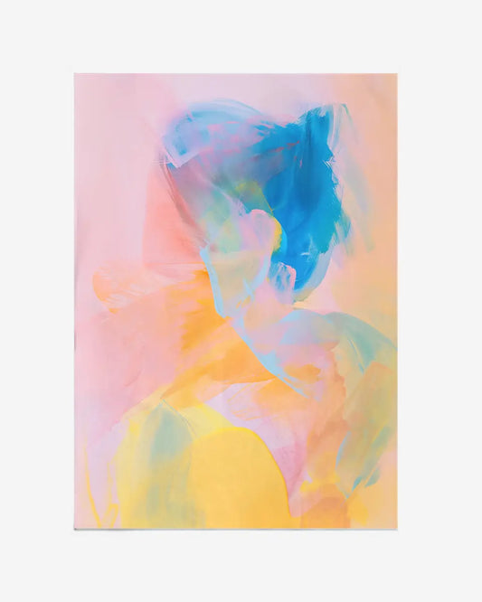 Abstracte pastelposter - Vrouwenlichaam