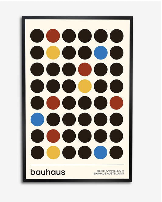 Bauhaus 100th Anniversary Poster - Minimalistisch Design met Platte Cirkels