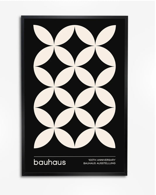 Bauhaus Poster - Minimalistisch Geometrisch Design - Elegantie in Crème en Zwart