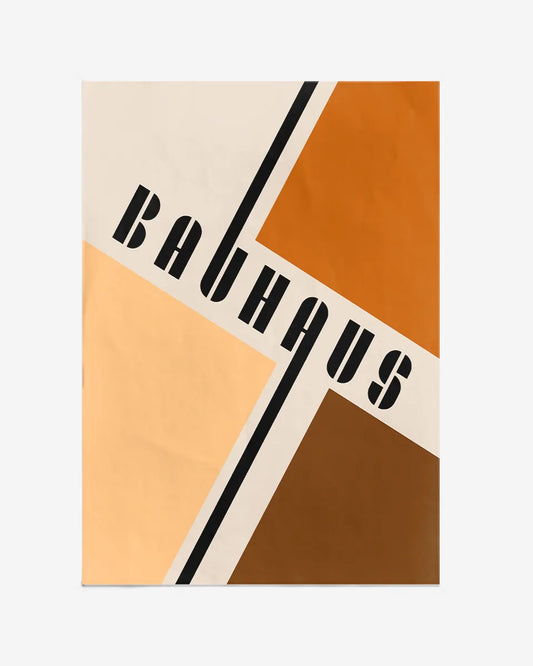 Bauhaus Poster – Vet Sans-Serif Typografie & Abstracte Aardse Tinten