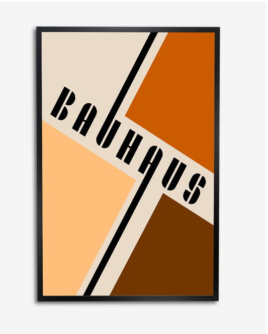 Bauhaus Poster – Vet Sans-Serif Typografie & Abstracte Aardse Tinten