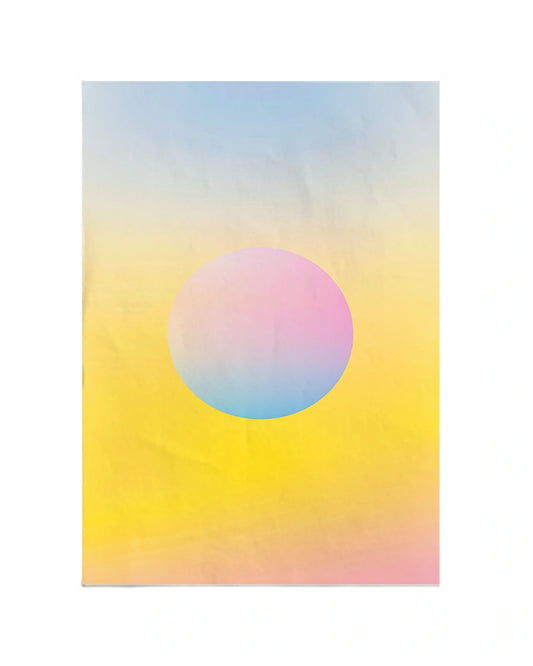 Poster - Cirkel Gradient - Geel, blauw en roze - James Turrell