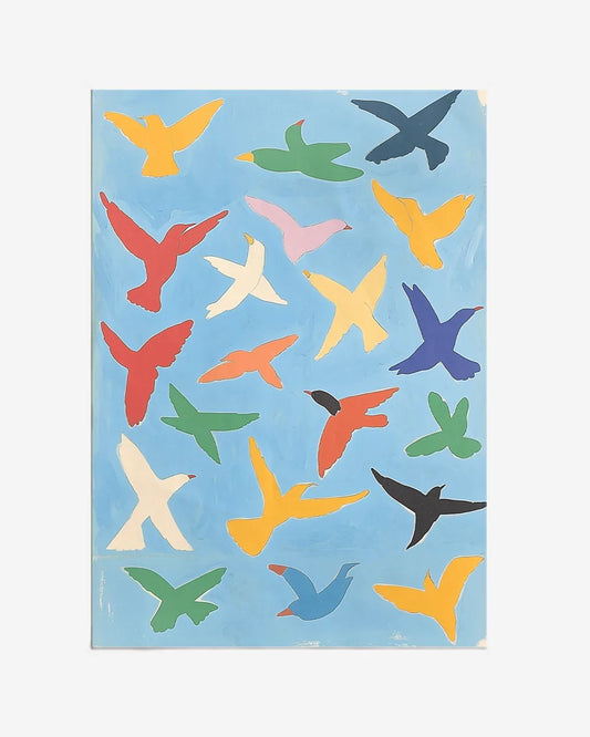 Poster - Vogels Illustratie - Lichtblauw - Henri Matisse