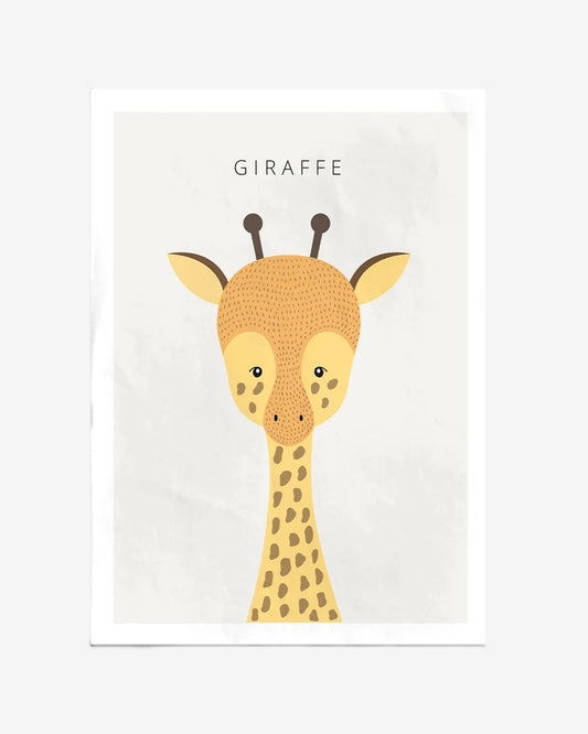 Schattige Giraf - Kinderkamer Poster - Minimalistisch en Stijlvol