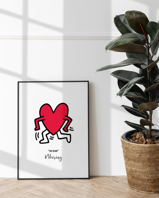 Minimalistisch Antropomorf Hart in Keith Haring Stijl - Vectorillustratie