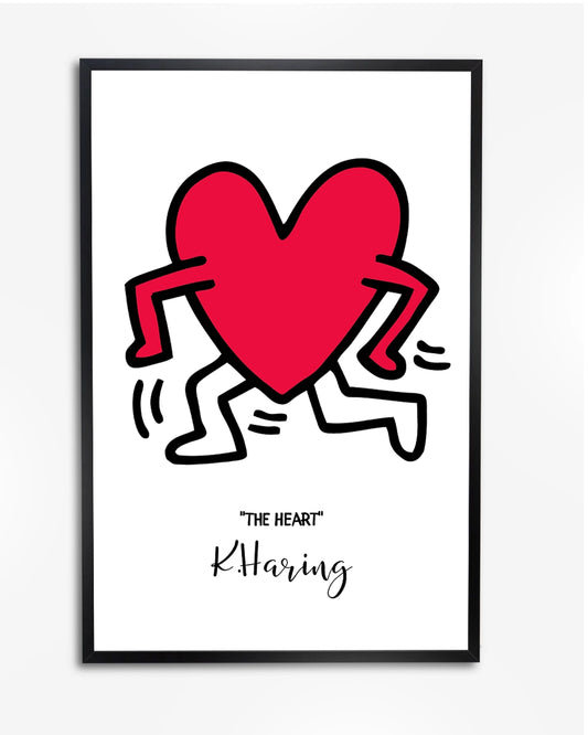 Minimalistisch Antropomorf Hart in Keith Haring Stijl - Vectorillustratie