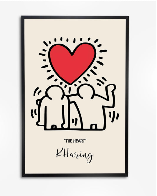 'The Heart' Hug Keith Haring - Abstracte Poster